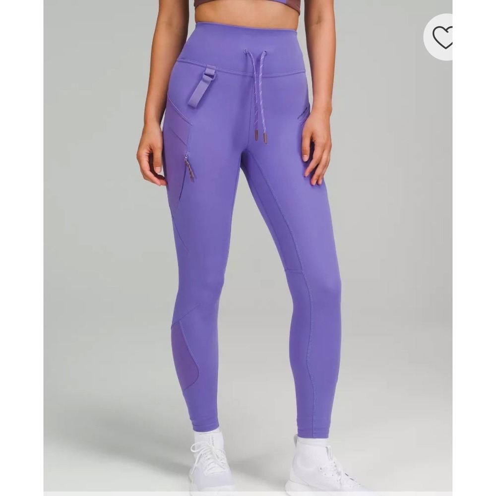 Lululemon Detours Welcome Leggings‎ Women 4 Purple Cargo Utility Hiking Tight